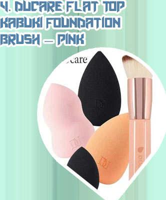 Flat top kabuki brush for liquid foundation